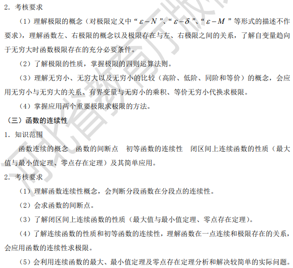 河北專接本數學一考試大綱