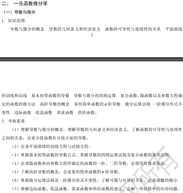 河北專接本數學二考試大綱