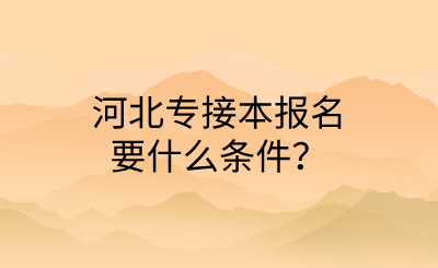 河北專接本報(bào)名要什么條件？.png