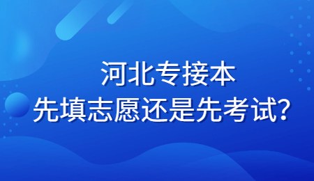 河北專接本先填志愿還是先考試？