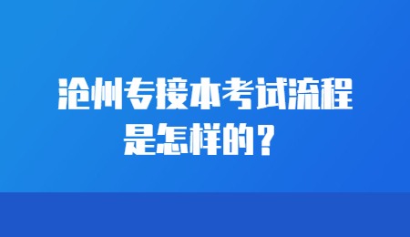 滄州專接本考試流程是怎樣的？