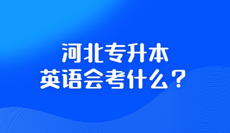 河北專升本英語會考什么？